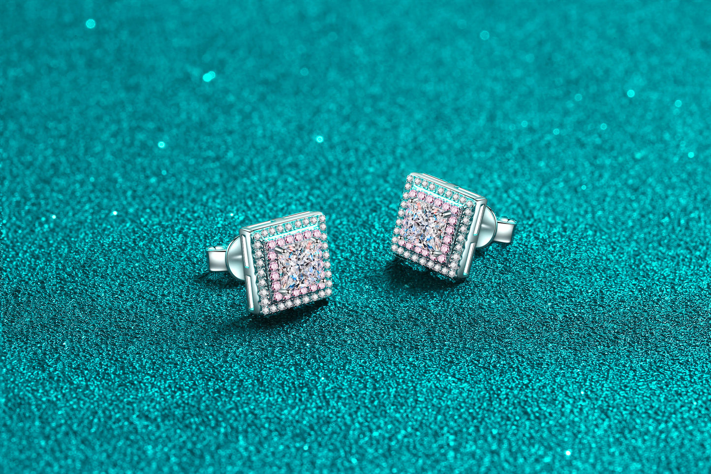 أقراط نسائية من الماس المويسانيتي المطلي