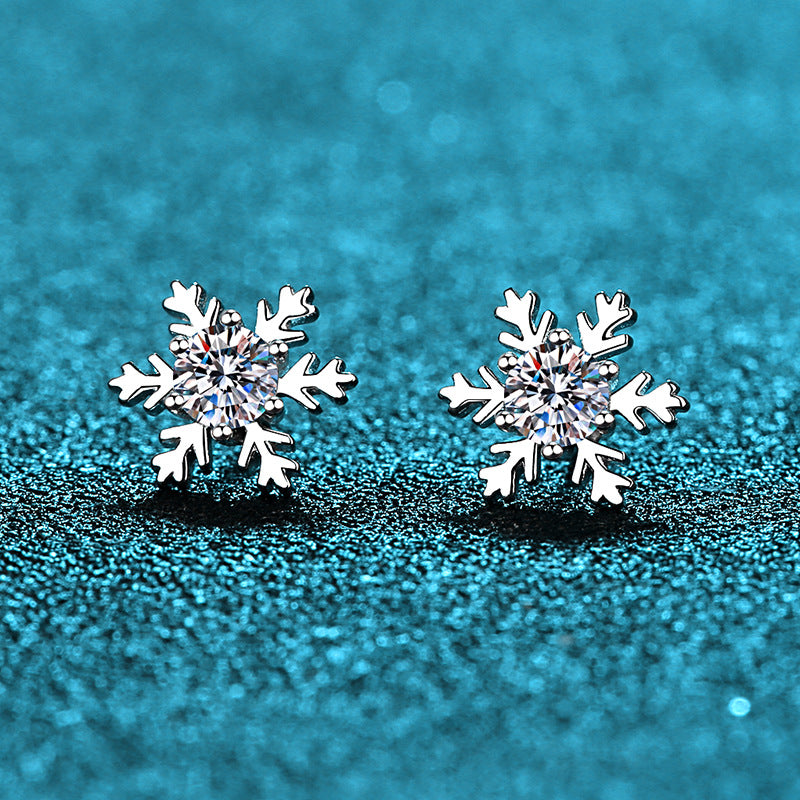 Moissanite Snowflake Earrings