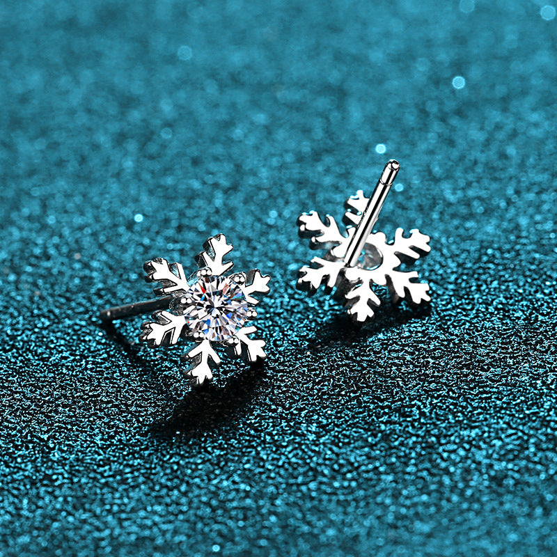 Moissanite Snowflake Earrings