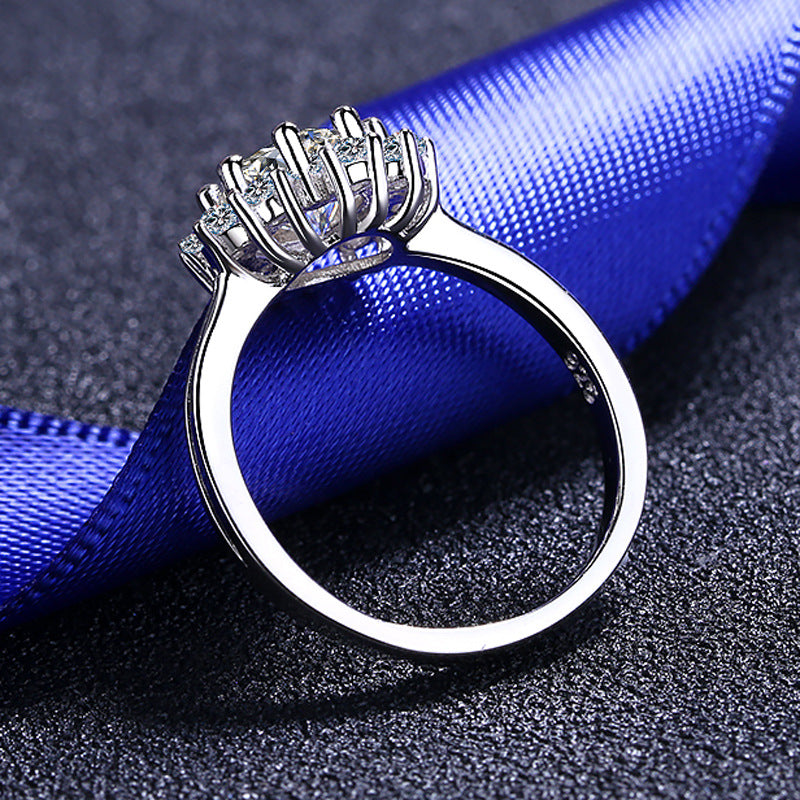 خاتم مويسانيتي للنساء خاتم عباد الشمس على شكل أخطبوط