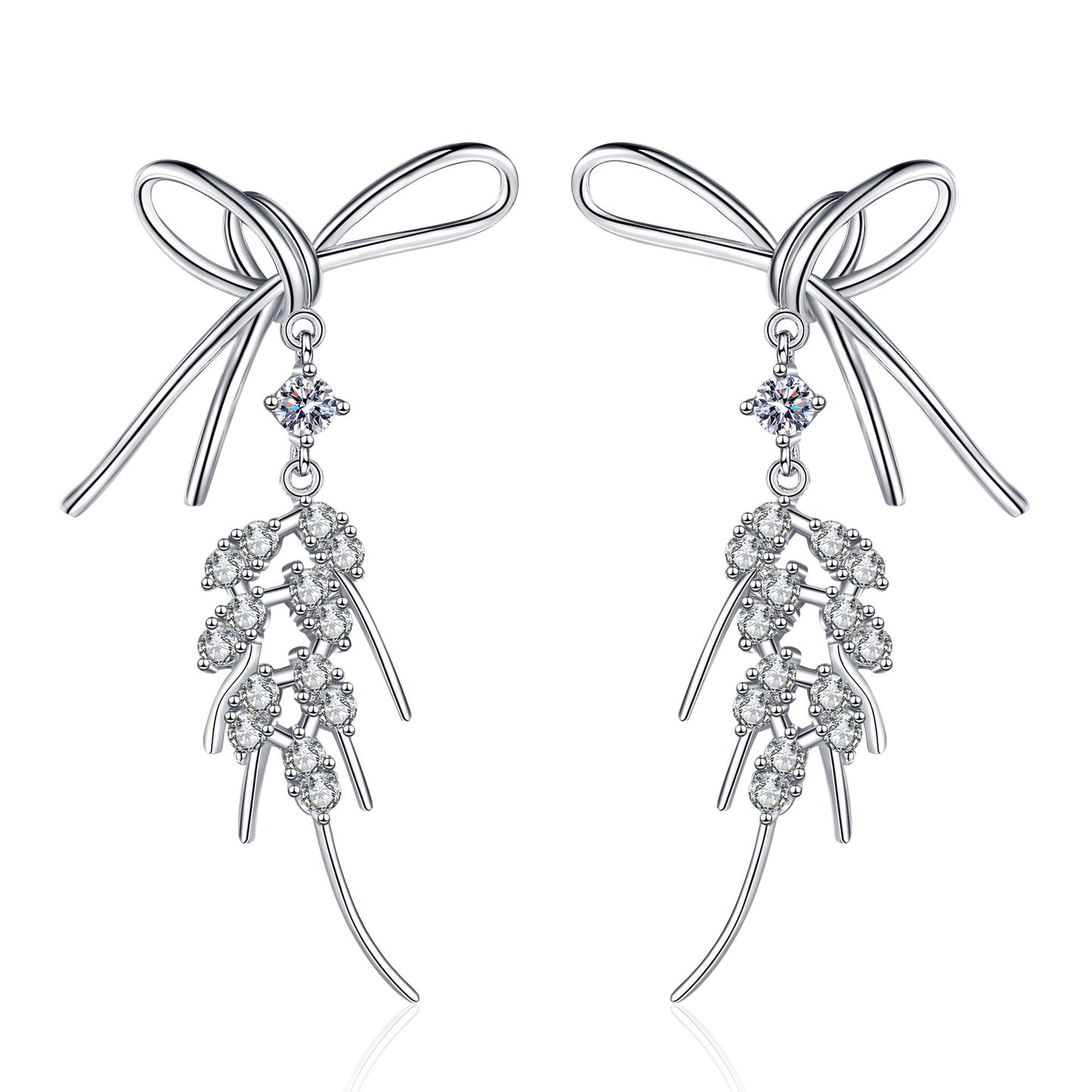 أقراط نسائية مرصعة بفيونكة الموزانيت