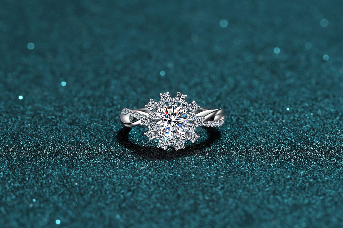 خاتم نسائي من حجر الموزانيت وعباد الشمس