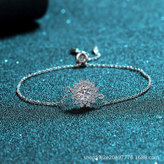 925 Sterling Silver Moissanite Bracelet For Women