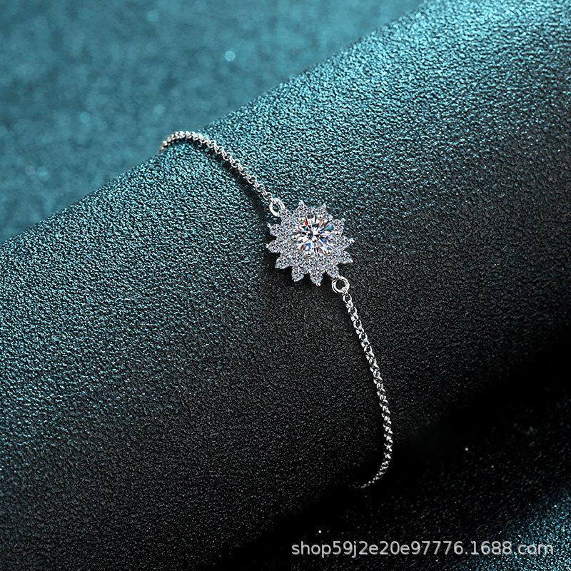 925 Sterling Silver Moissanite Bracelet For Women