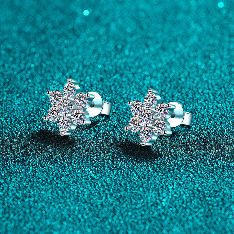 Earrings Female Moissanite Sunflower Earrings