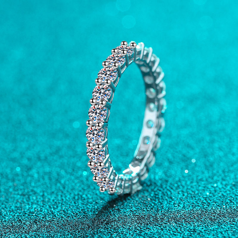 925 Sterling Silver Bracelet Women's Pt950 Gold Row Ring Full Ring Moissanite Ring