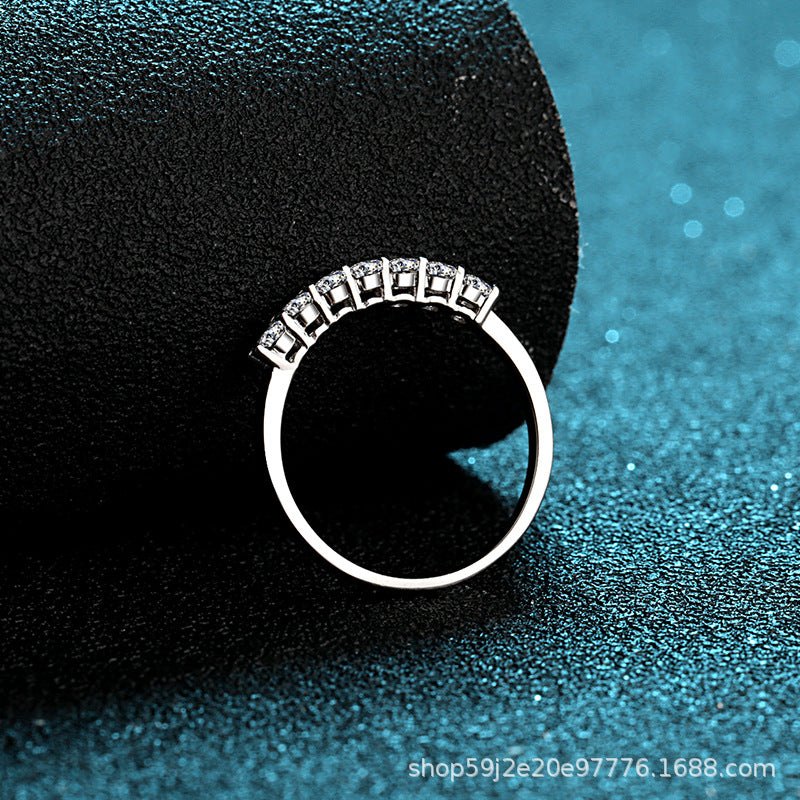 خاتم نسائي من Mosan Row خاتم من 70 نقطة من الماس الميسانيت خاتم ذيل الخاتم