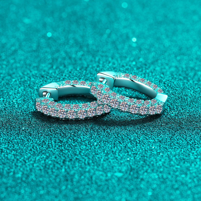 أقراط أذن صغيرة من الموزانيت مطلية بالذهب PT950 للنساء