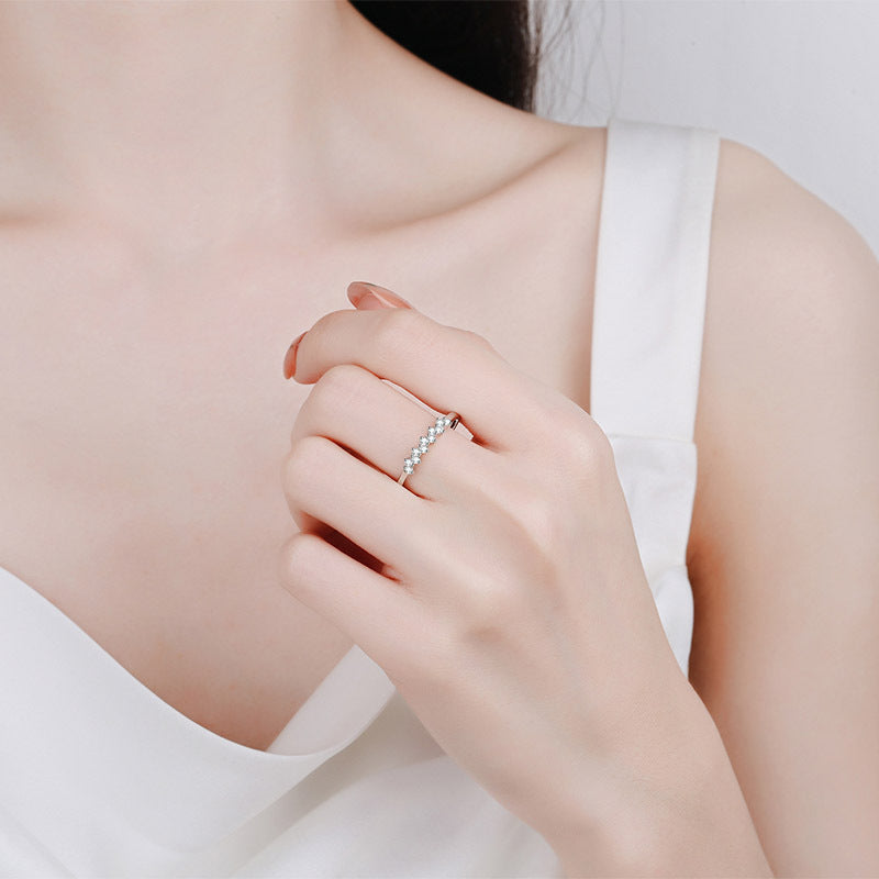 خاتم نسائي من حجر الموزانيت مطلي بالذهب PT950