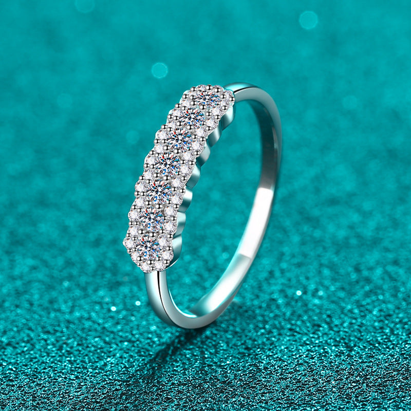 خاتم مويسانيتي نسائي بسيط وخفيف وفخم وعالي الجودة مناسب للاستخدام اليومي