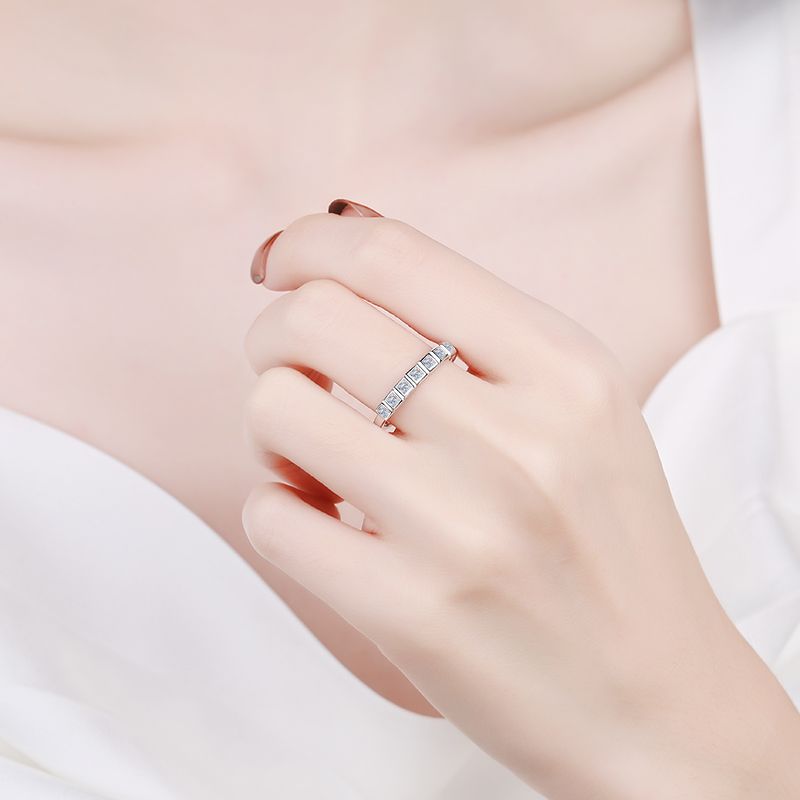 خاتم فضة إسترليني عيار 925 خاتم الأميرة خاتم مويسانيت