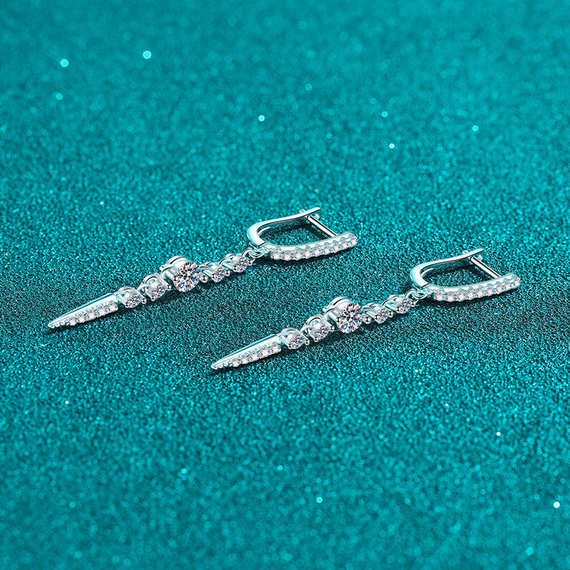 Moissanite Earrings Women's Long Full Diamond Water Drops Personalized Fashion Sweet Cool Style Earrings