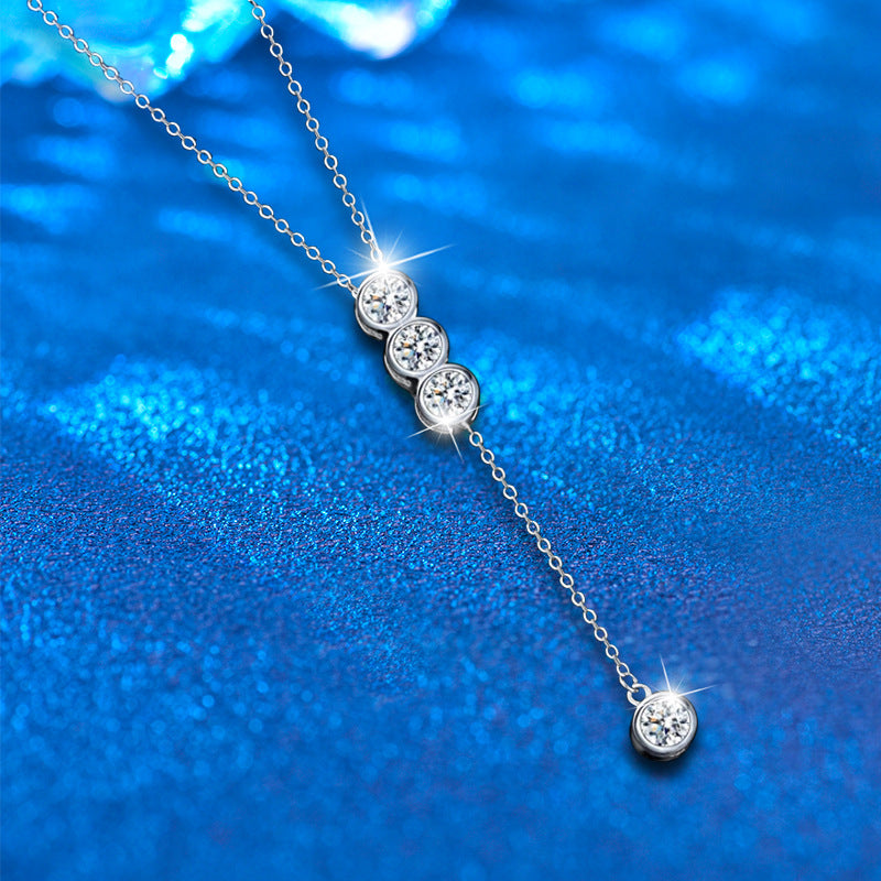 Simple And High-end Sense Mosan Diamond Pendant Clavicle Chain