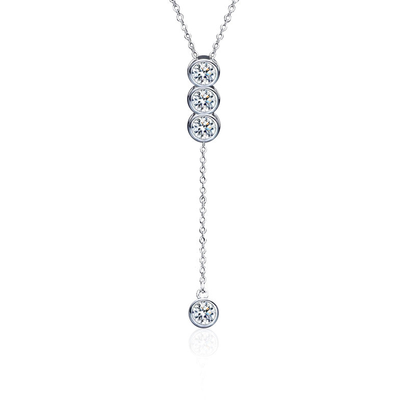 Simple And High-end Sense Mosan Diamond Pendant Clavicle Chain