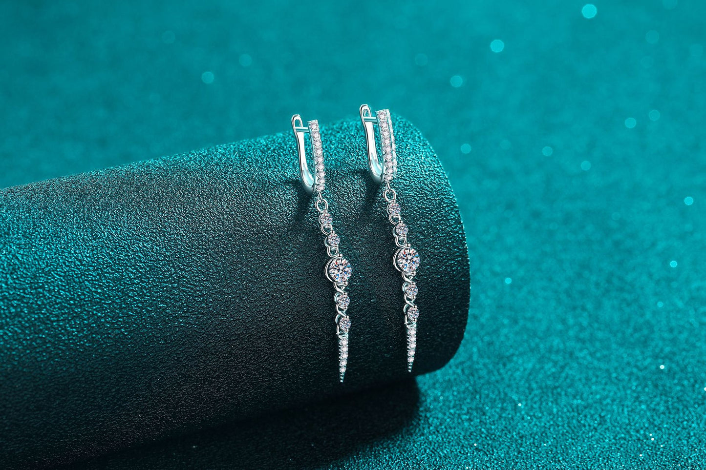 Moissanite Earrings Women's Long Full Diamond Water Drops Personalized Fashion Sweet Cool Style Earrings