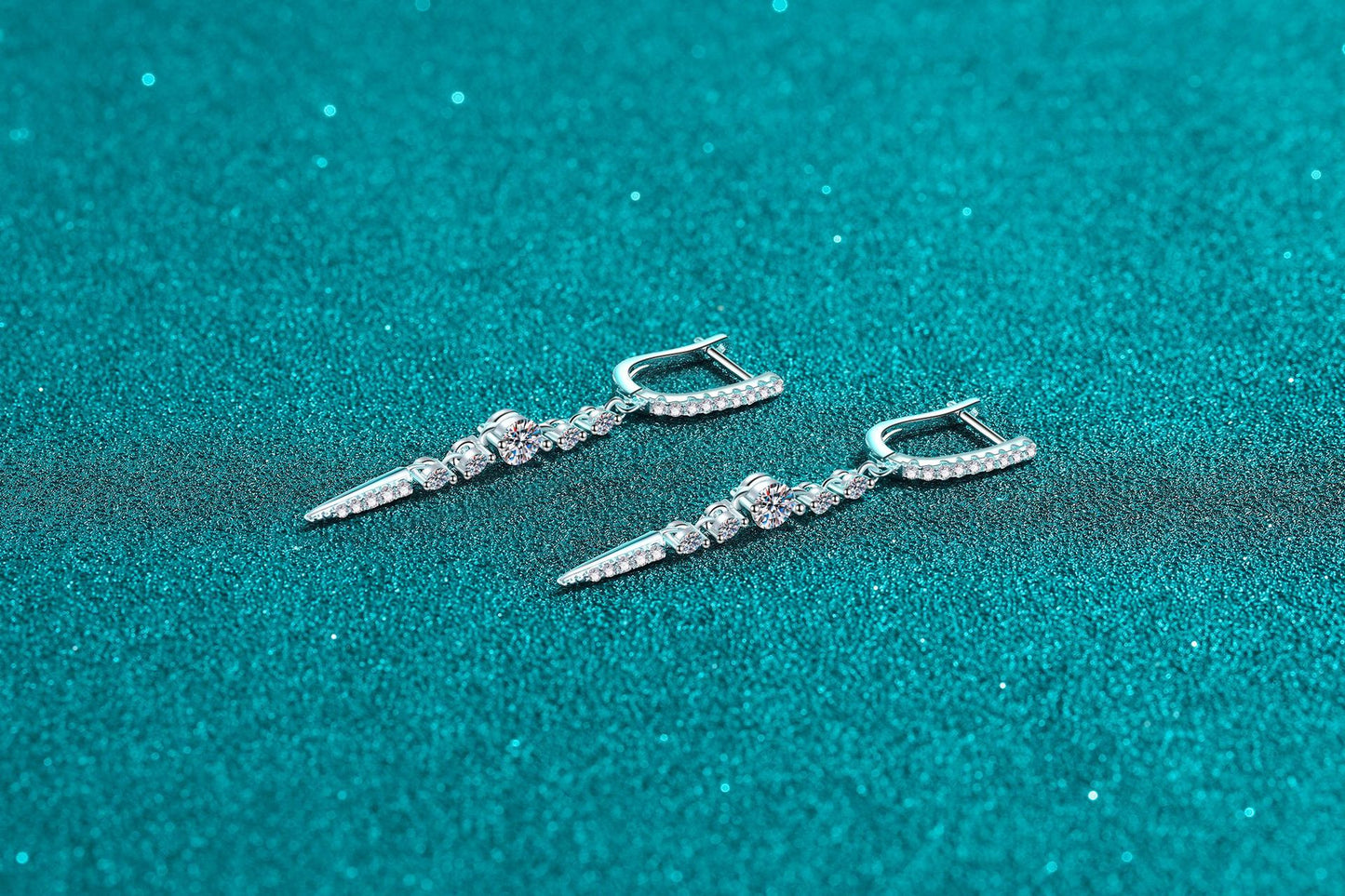 Moissanite Earrings Women's Long Full Diamond Water Drops Personalized Fashion Sweet Cool Style Earrings