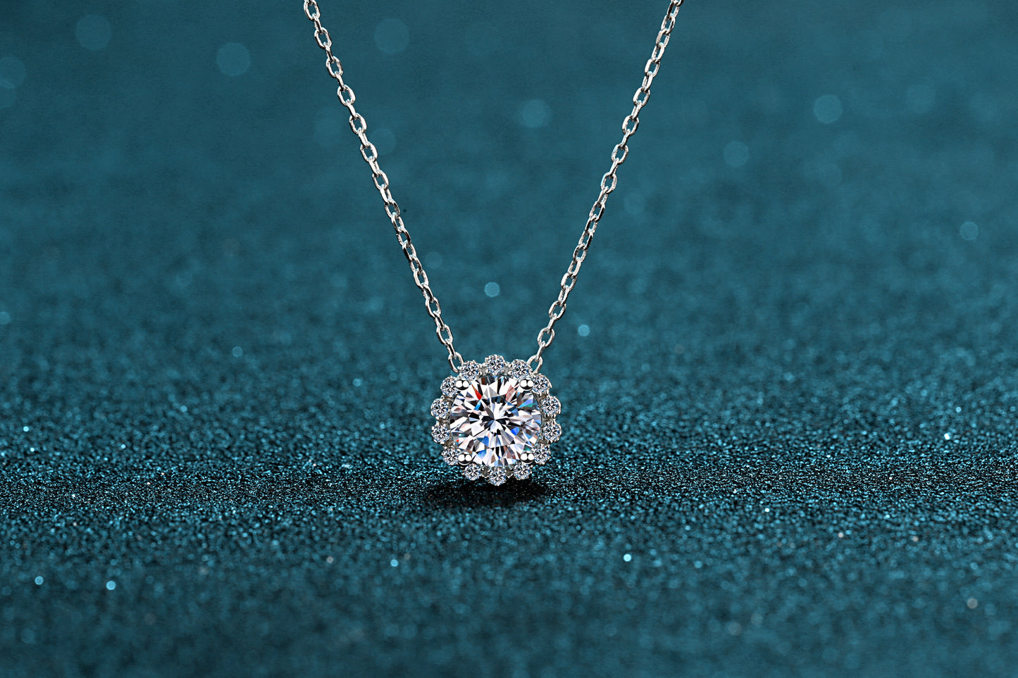 قلادة نسائية من حجر الموزانيت على شكل حقيبة دائرية على شكل نجمة وقمر وسلسلة ترقوة