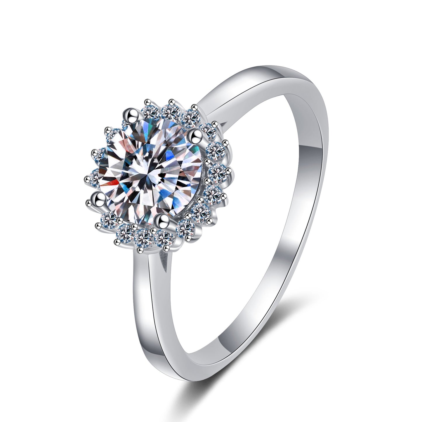 Ring Female Sunflower Moissanite Ring