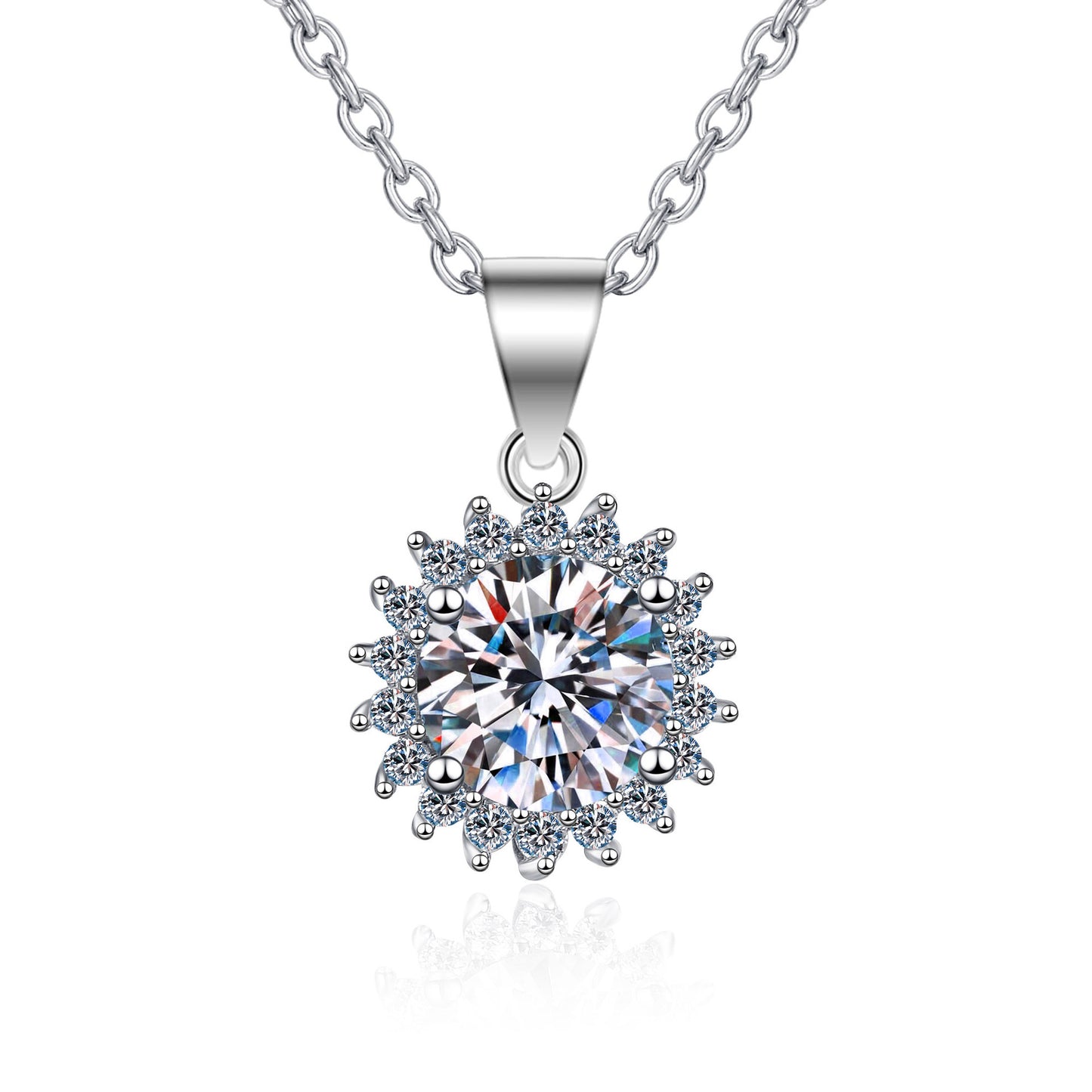 Necklace Female Sunflower Moissanite Necklace