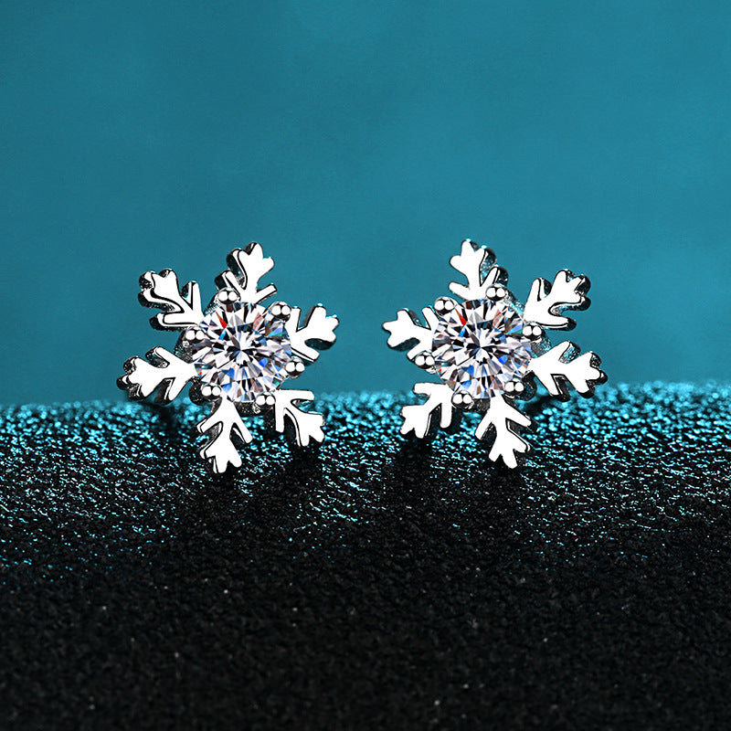 Moissanite Snowflake Earrings