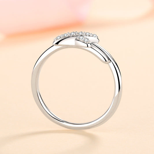 Ring Women's Moissanite Cross Row Ring