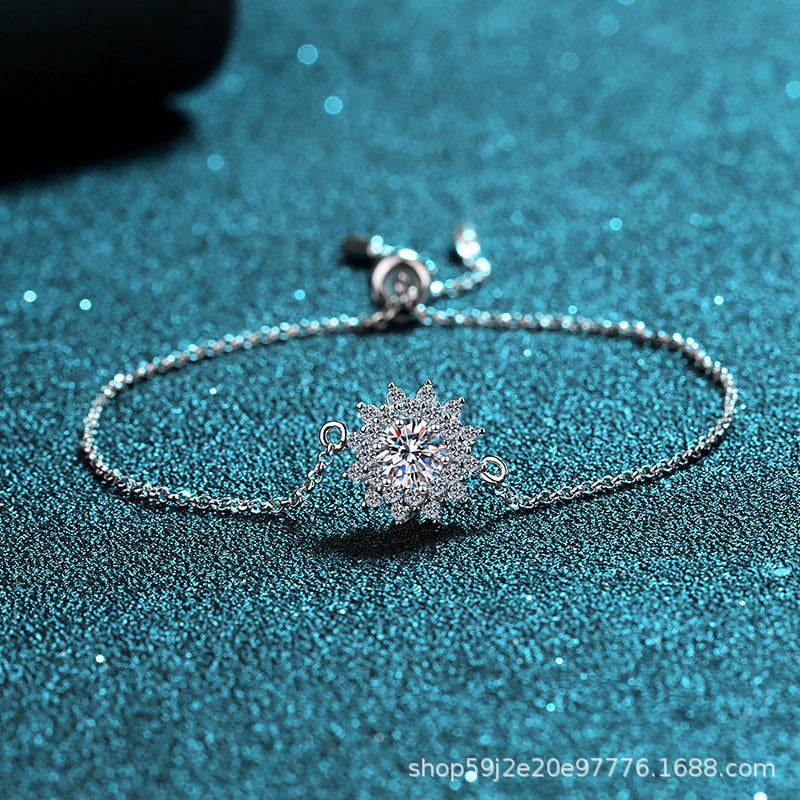 925 Sterling Silver Moissanite Bracelet For Women