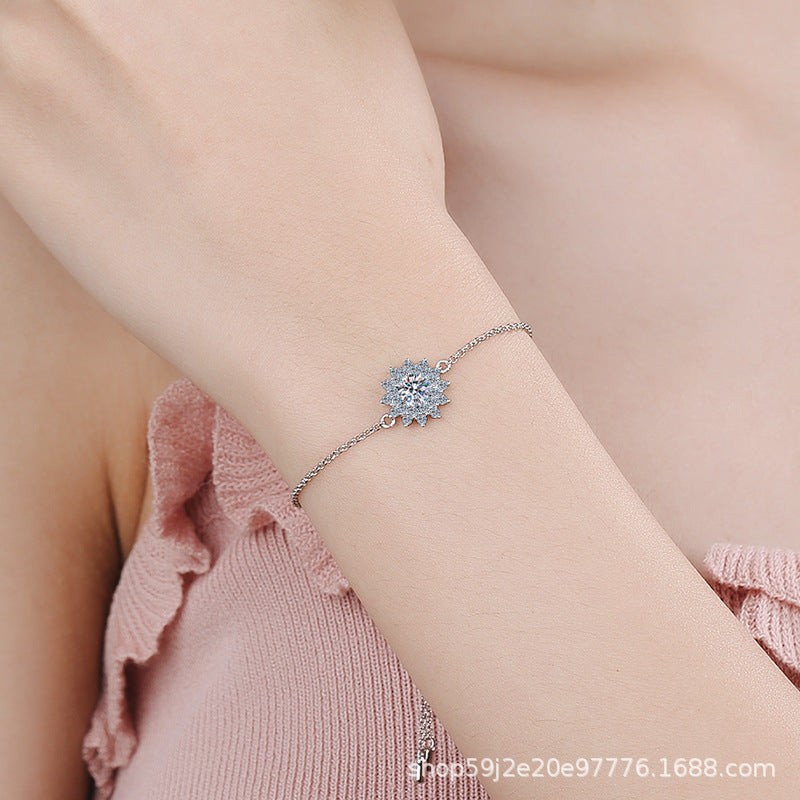 925 Sterling Silver Moissanite Bracelet For Women