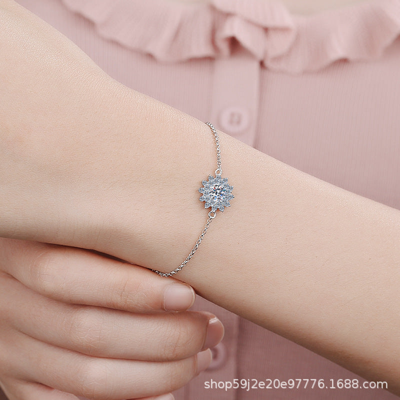 925 Sterling Silver Moissanite Bracelet For Women