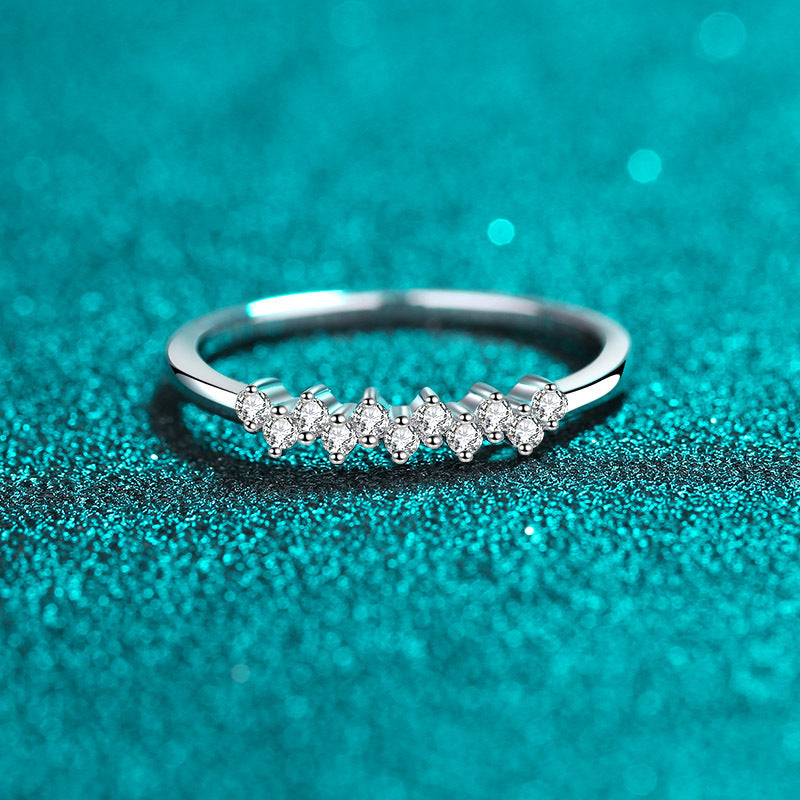 خاتم نسائي من حجر الموزانيت مطلي بالذهب PT950