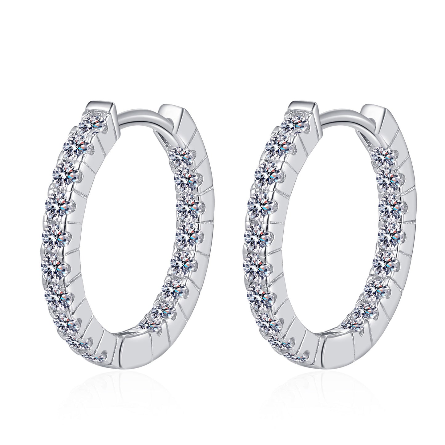 Earrings Exquisite Moissanite Earring Buckle Round Ear Ring