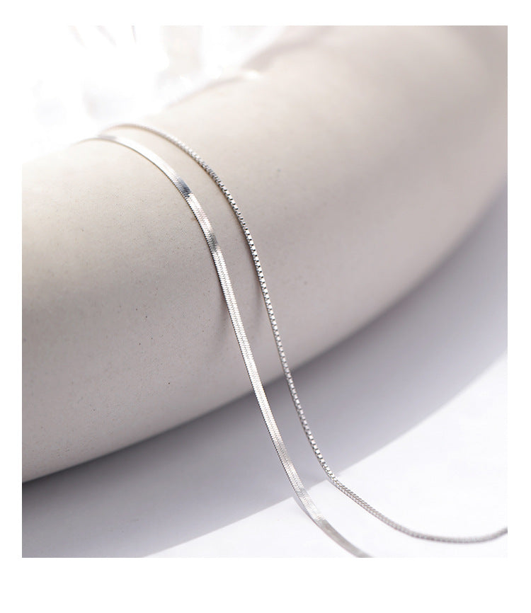 925 Silver Double Layer Necklace Female Clavicle Chain